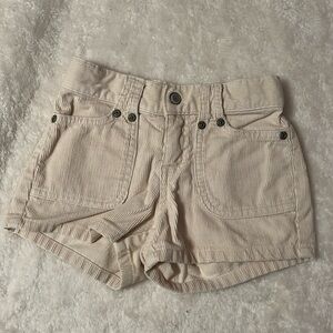 Girls Old Navy 5 cream ivory corduroy shorts adjustable waist